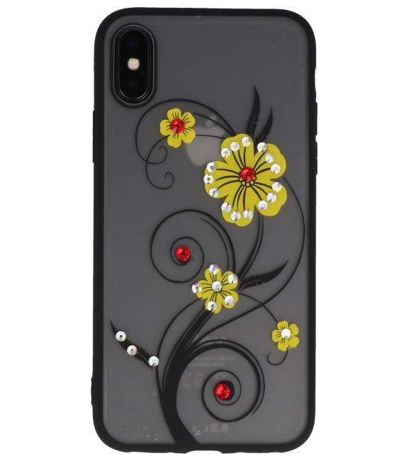 Diamand Lilies Cases for iPhone X Yellow