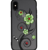 Diamand Lilies Cases for iPhone X Green