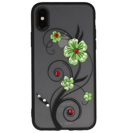 Étuis Diamies Lilies pour iPhone X Vert