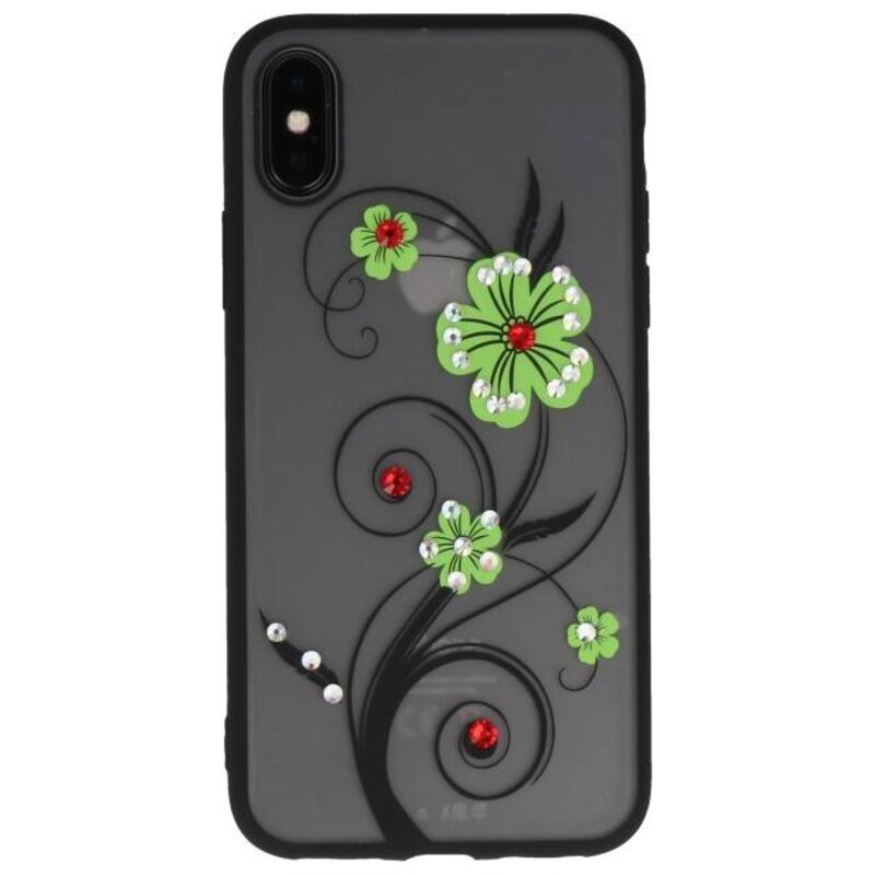 Étuis Diamies Lilies pour iPhone X Vert
