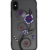 Diamand Lelies Hoesjes Cases voor iPhone X Paars