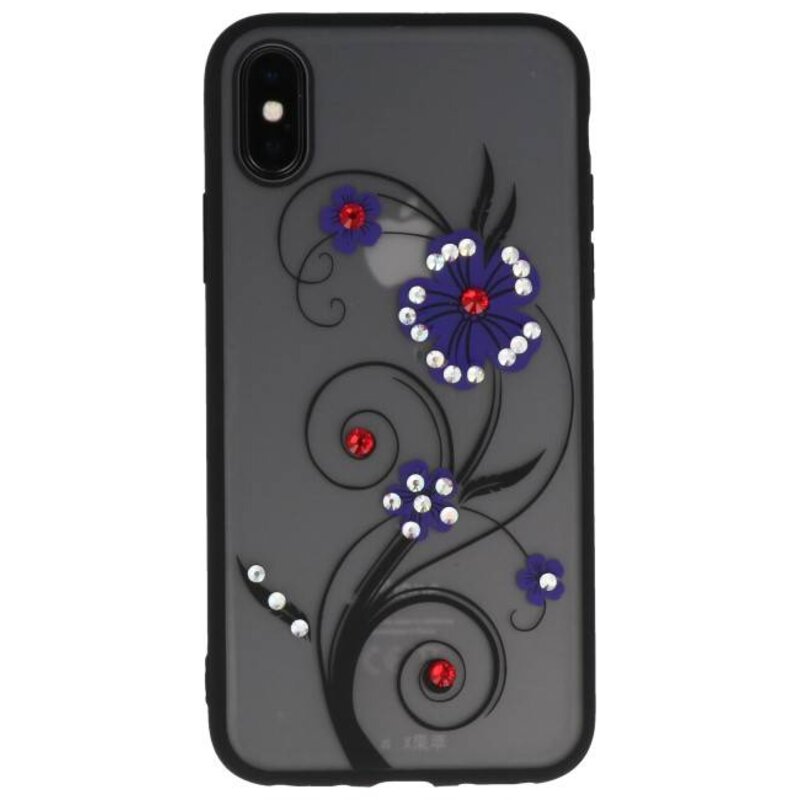 Diamand Lilies Cases for iPhone X Purple