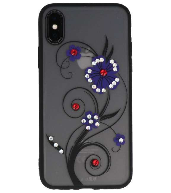 Diamand Lilies Cases for iPhone X Purple