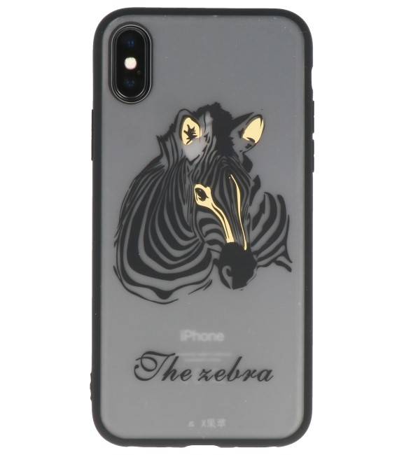 Estuches de animales TPU para iPhone X Zebra