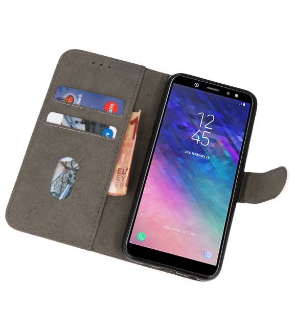 Estuche de Estuche para Estuche Wallet Bookstyle para Galaxy A6 2018 Blanco