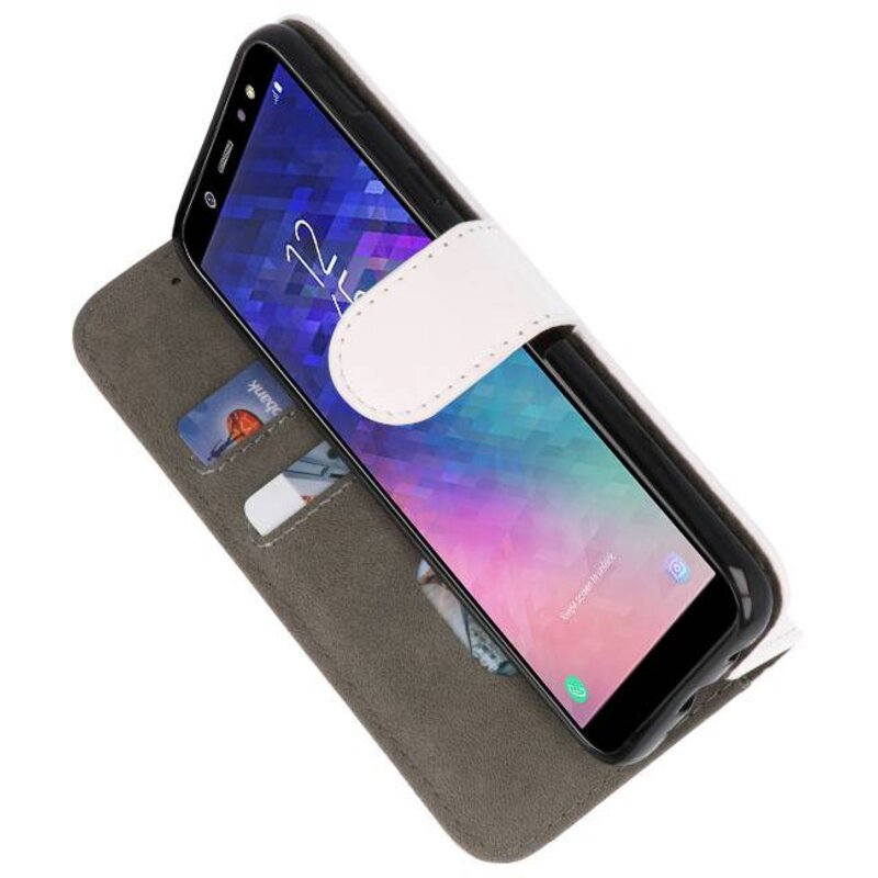 Bookstyle Wallet Cases Tasche für Galaxy A6 2018 Weiß