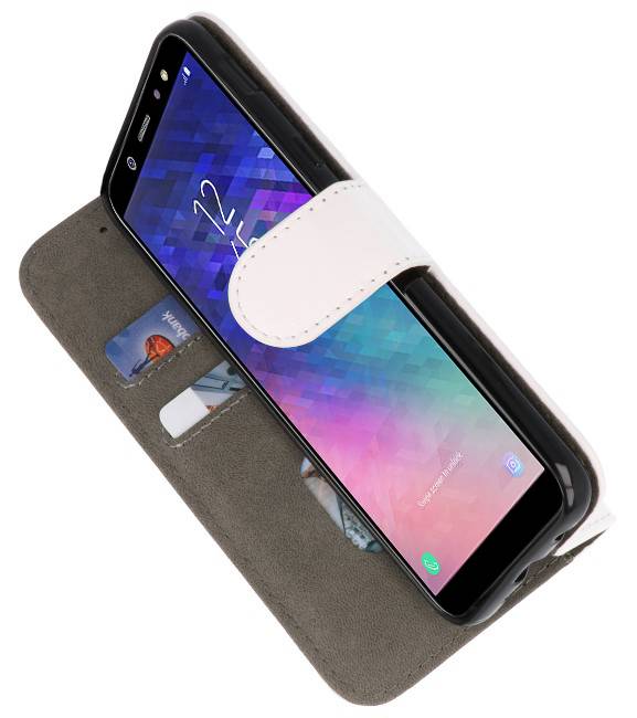 Bookstyle Wallet Cases Hoesje voor Galaxy A6 2018 Wit