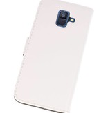 Estuche de Estuche para Estuche Wallet Bookstyle para Galaxy A6 2018 Blanco