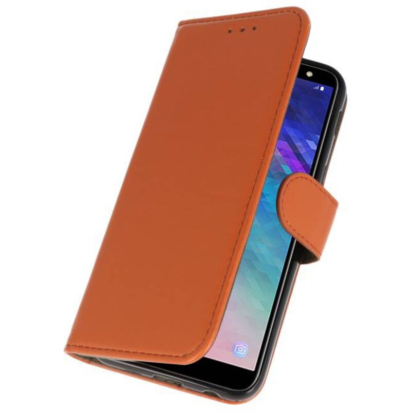 Bookstyle Wallet Cases Tasche für Galaxy A6 2018 Braun