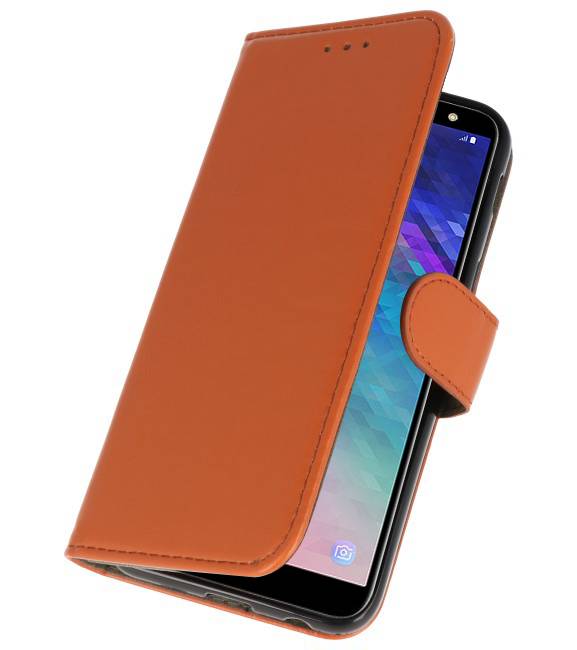 Estuche para estuches de Bookstyle Wallet para Galaxy A6 2018 Brown