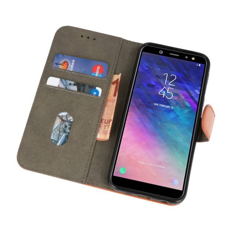 Bookstyle Wallet Cases Case for Galaxy A6 2018 Brown