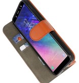 Bookstyle Wallet Cases Hoesje voor Galaxy A6 2018 Bruin