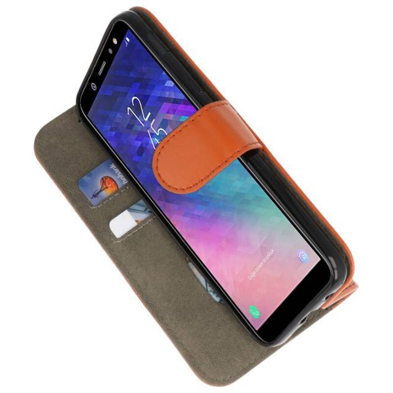 Bookstyle Wallet Cases Case for Galaxy A6 2018 Brown
