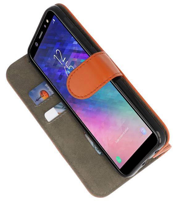 Bookstyle Wallet Cases Tasche für Galaxy A6 2018 Braun