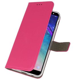 Etui Portefeuille Bookstyle pour Galaxy A6 2018 Rose