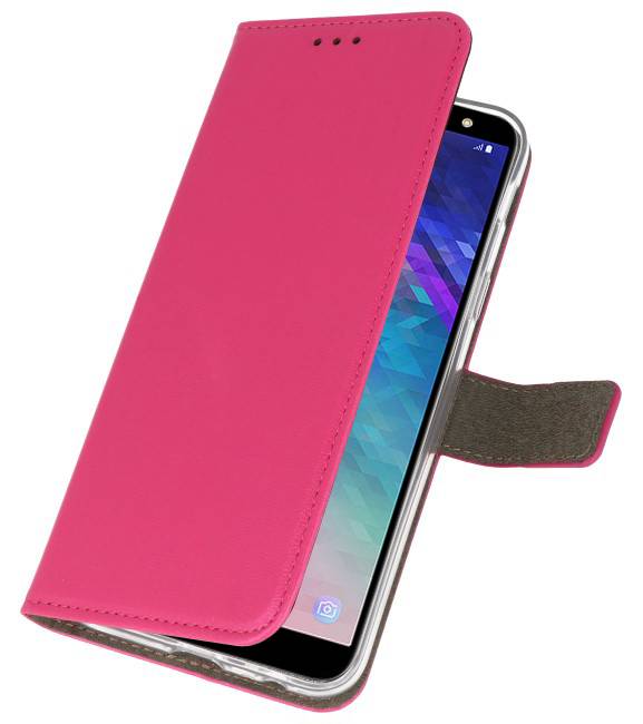 Bookstyle Wallet Cases Hoesje voor Galaxy A6 2018 Roze