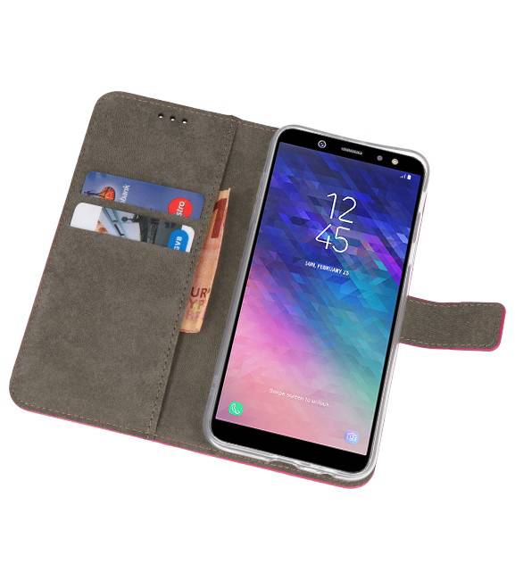 Bookstyle Wallet Cases Hoesje voor Galaxy A6 2018 Roze