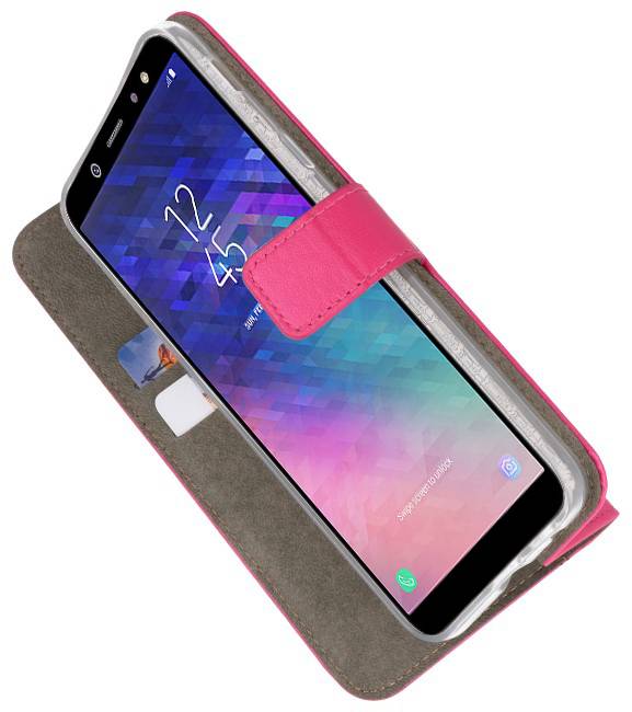 Bookstyle Wallet Cases Taske til Galaxy A6 2018 Pink
