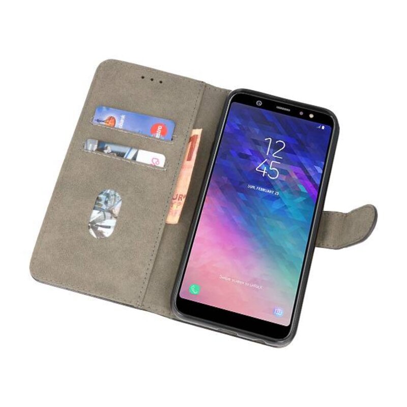 Custodia a portafoglio per Custodia per Galaxy A6 Plus 2018 Nero