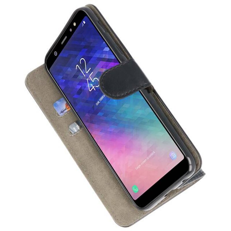 Custodia a portafoglio per Custodia per Galaxy A6 Plus 2018 Nero