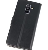 Bookstyle Wallet Cases Tasche für Galaxy A6 Plus 2018 Schwarz