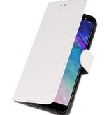 Estuche de estuches Bookstyle Wallet para Galaxy A6 Plus 2018 Blanco