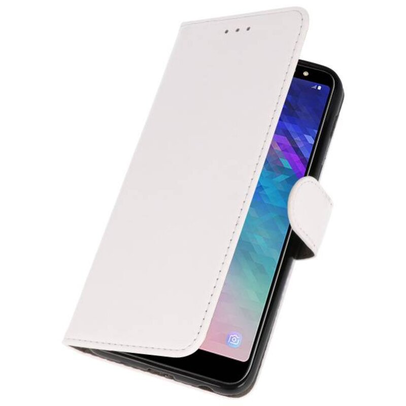 Estuche de estuches Bookstyle Wallet para Galaxy A6 Plus 2018 Blanco