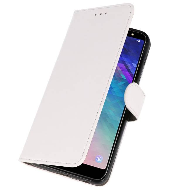 Estuche de estuches Bookstyle Wallet para Galaxy A6 Plus 2018 Blanco