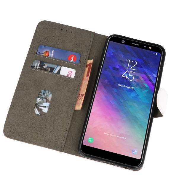 Bookstyle Wallet Cases Case for Galaxy A6 Plus 2018 White