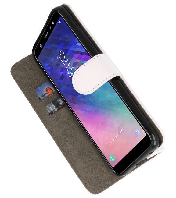 Bookstyle Wallet Cases Hoesje voor Galaxy A6 Plus 2018 Wit