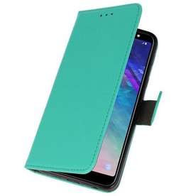 Estuche de estuches Bookstyle Wallet para Galaxy A6 Plus 2018 Green
