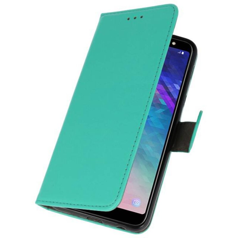 Custodia a portafoglio per Custodia per Galaxy A6 Plus 2018 Verde