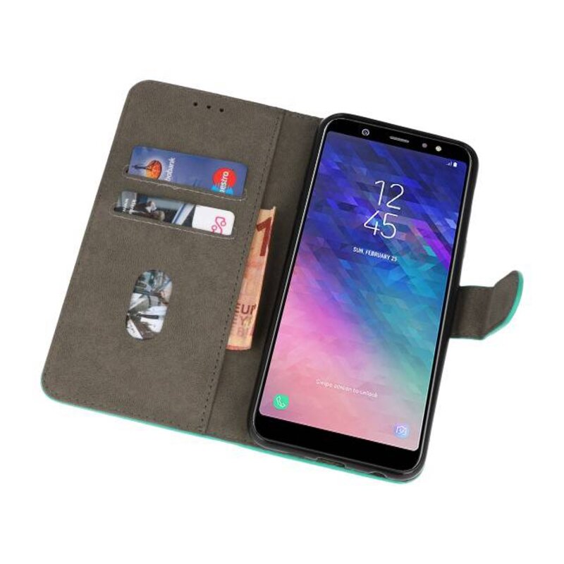 Custodia a portafoglio per Custodia per Galaxy A6 Plus 2018 Verde