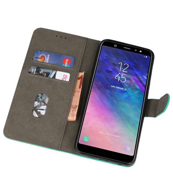 Estuche de estuches Bookstyle Wallet para Galaxy A6 Plus 2018 Green