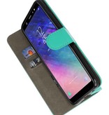 Bookstyle Wallet Cases Hülle für Galaxy A6 Plus 2018 Grün