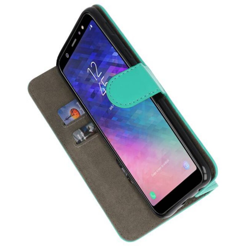Custodia a portafoglio per Custodia per Galaxy A6 Plus 2018 Verde