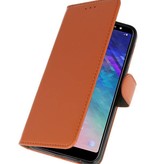 Étui portefeuille Bookstyle pour Galaxy A6 Plus 2018 Marron