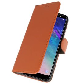 Custodia a portafoglio per Custodia per Galaxy A6 Plus 2018 Marrone