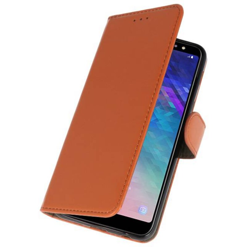 Bookstyle Wallet Cases Taske til Galaxy A6 Plus 2018 Brown