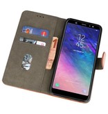 Bookstyle Wallet Cases Hoesje voor Galaxy A6 Plus 2018 Bruin