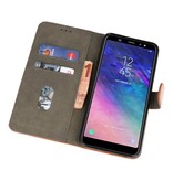 Étui portefeuille Bookstyle pour Galaxy A6 Plus 2018 Marron