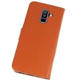 Étui portefeuille Bookstyle pour Galaxy A6 Plus 2018 Marron