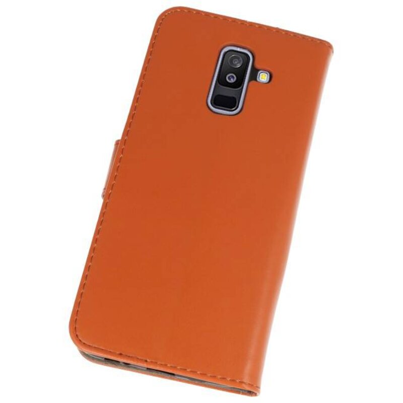 Bookstyle Wallet Cases Taske til Galaxy A6 Plus 2018 Brown