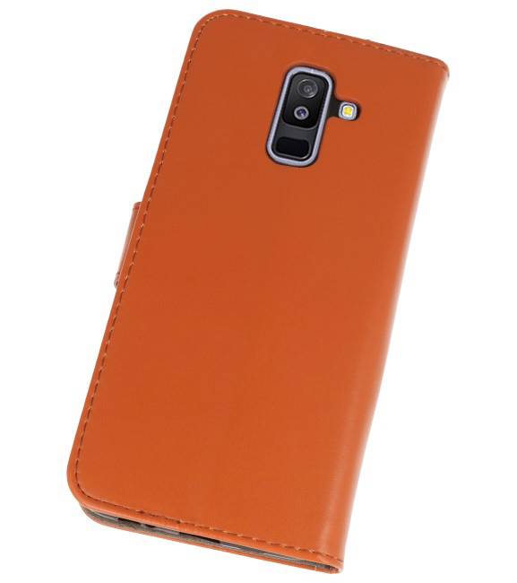 Bookstyle Wallet Cases Hoesje voor Galaxy A6 Plus 2018 Bruin