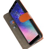 Bookstyle Wallet Cases Hoesje voor Galaxy A6 Plus 2018 Bruin