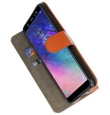 Étui portefeuille Bookstyle pour Galaxy A6 Plus 2018 Marron