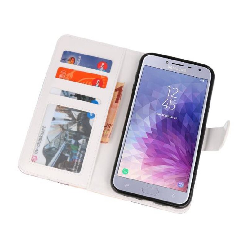 Funda de estilo libro de Temple 1 para Galaxy J4 2018