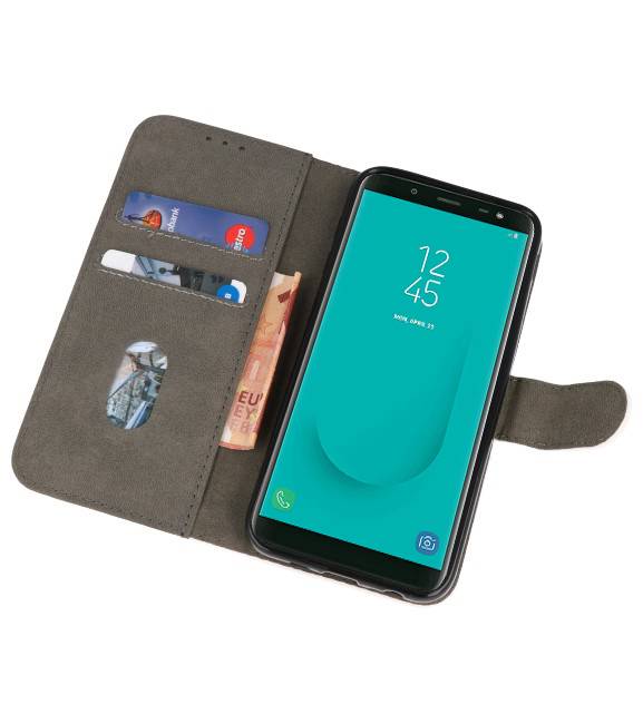 Bookstyle Wallet Cases Hoesje voor Galaxy J6 2018 Wit