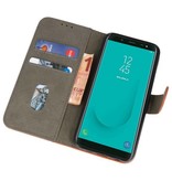 Bookstyle Wallet Cases Tasche für Galaxy J6 2018 Braun