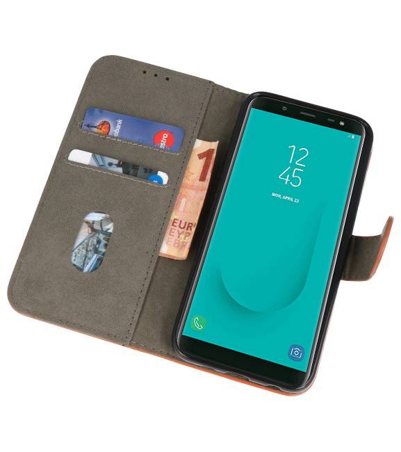 Bookstyle Wallet Cases Hoesje voor Galaxy J6 2018 Bruin